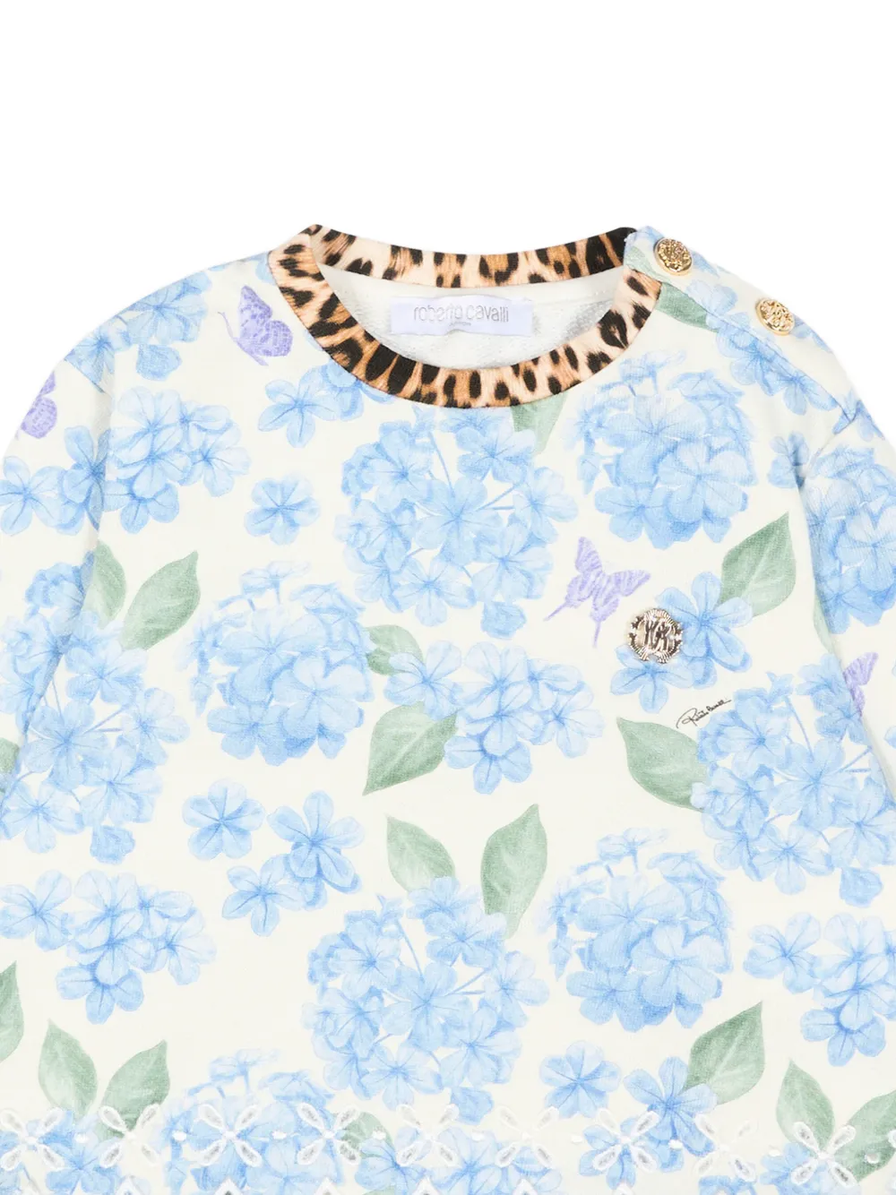  Roberto Cavalli Junior Floral-print Sweatshirt - Neutrals 