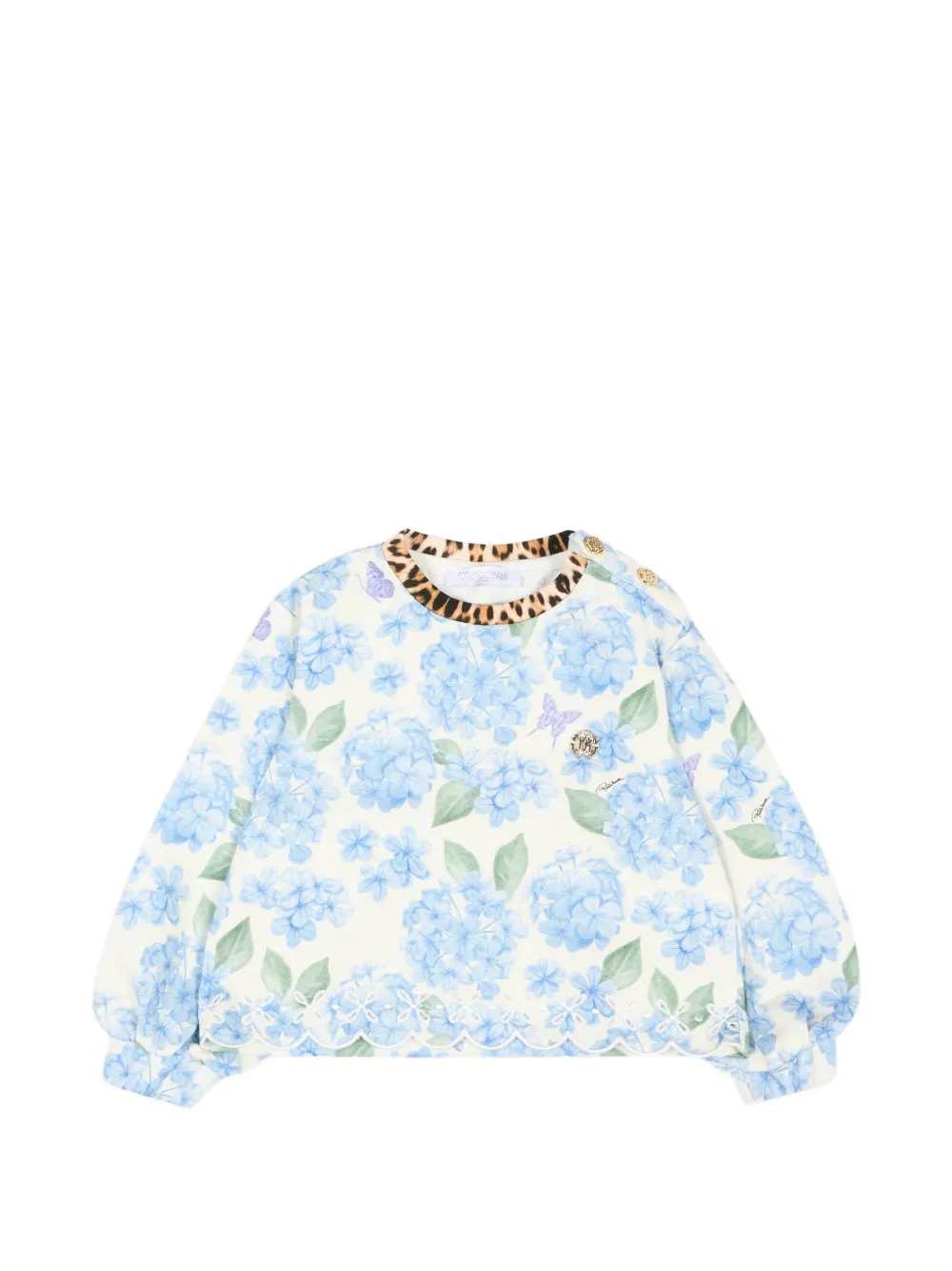 Roberto Cavalli Junior floral-print sweatshirt - Nude