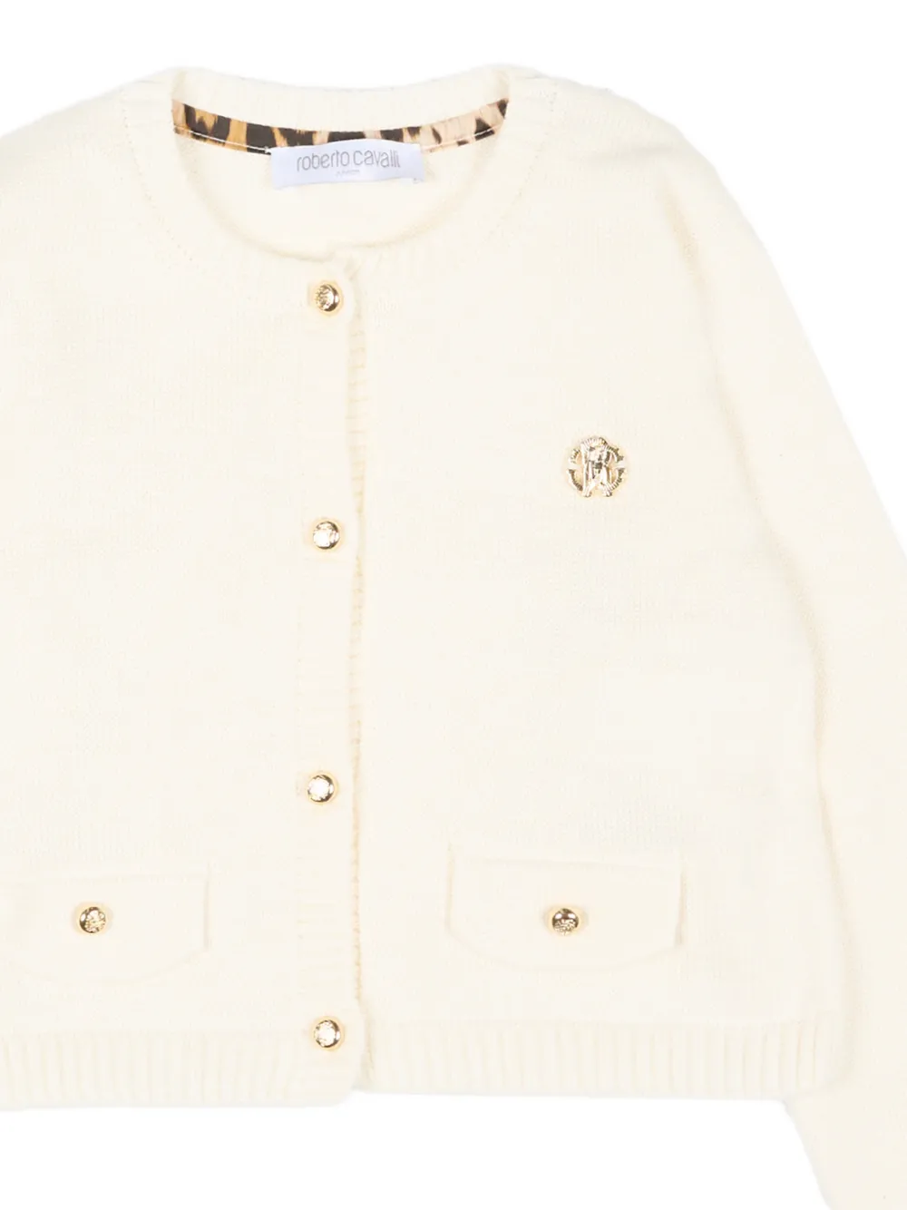  Roberto Cavalli Junior Patch-pocket Cardigan - Neutrals 