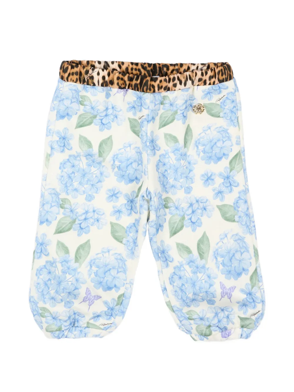 Roberto Cavalli Junior floral animal-print track pants - Bianco