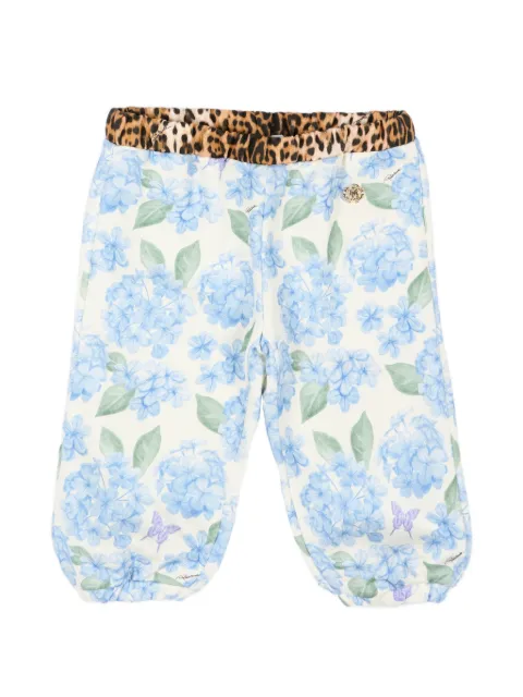 Roberto Cavalli Junior floral animal-print track pants