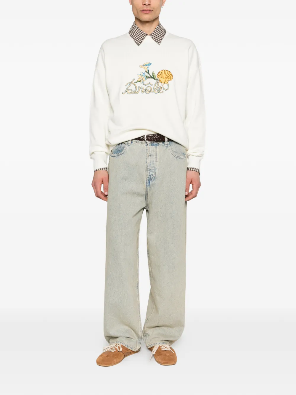 Drôle De Monsieur Baggy jeans met vijf zakken Blauw