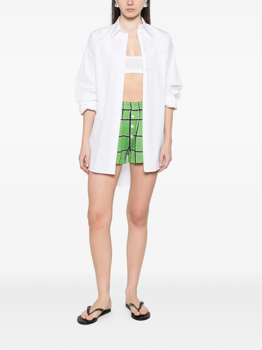  Guest In Residence Plaid Shorts - Green 