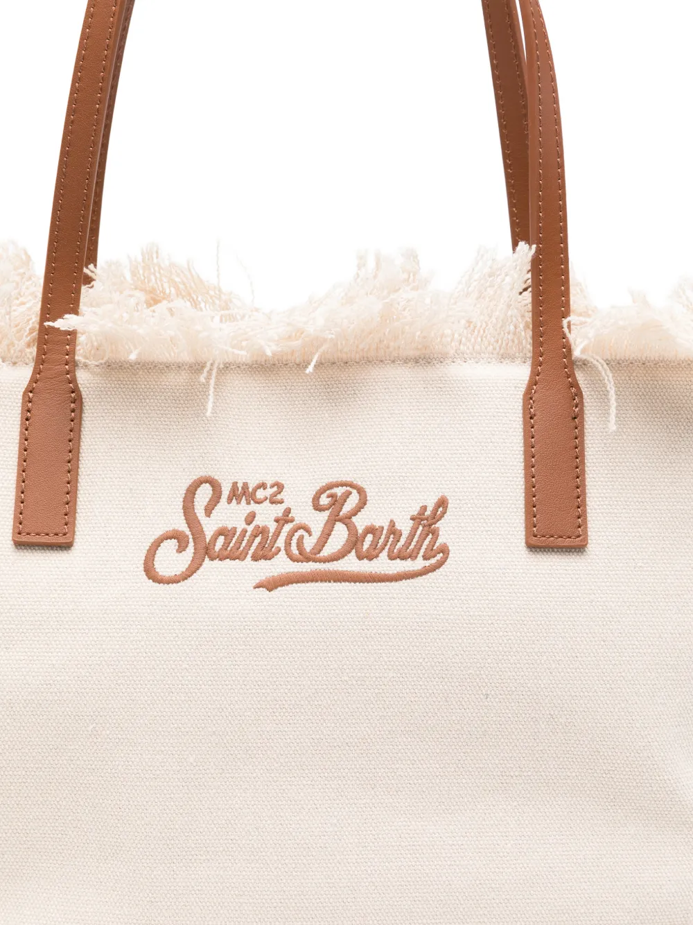 MC2 Saint Barth City medium shopper met franje afwerking Beige