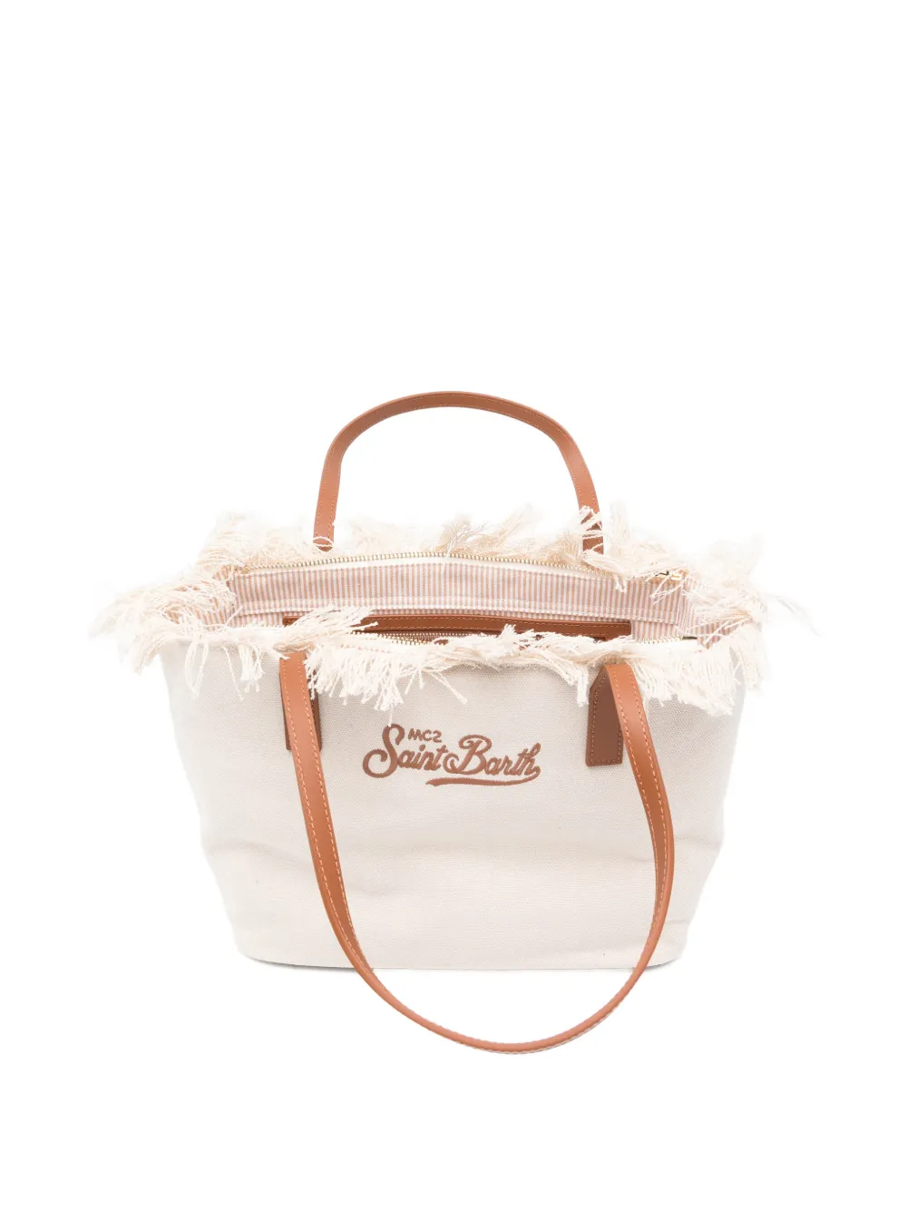 MC2 Saint Barth City medium shopper met franje afwerking Beige