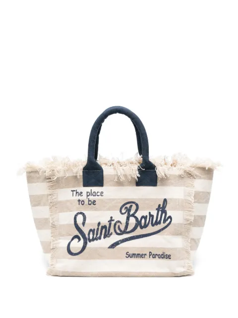 MC2 Saint Barth tote Vanity a rayas con flecos