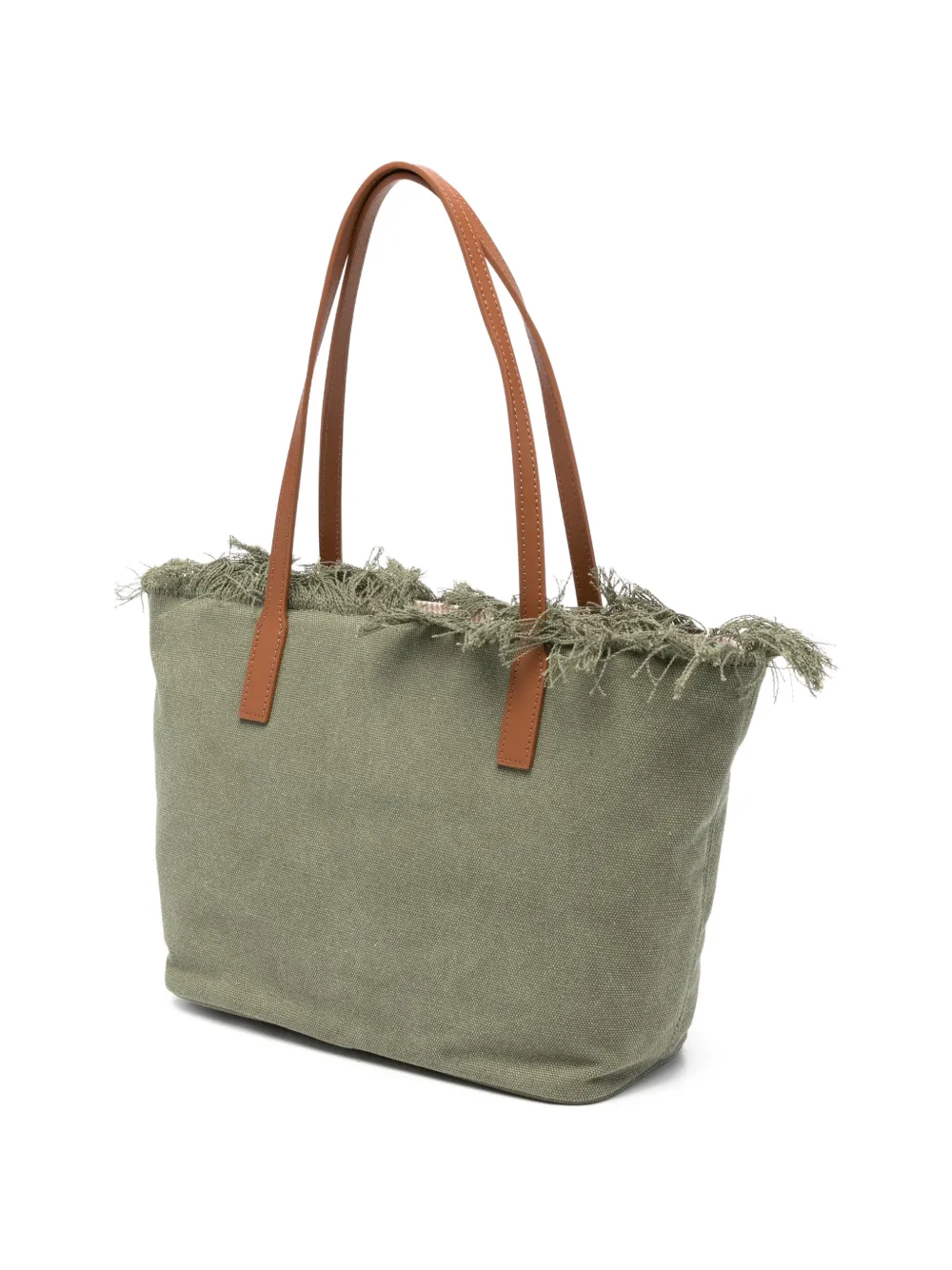 MC2 Saint Barth City shopper met borduurwerk en franje Groen