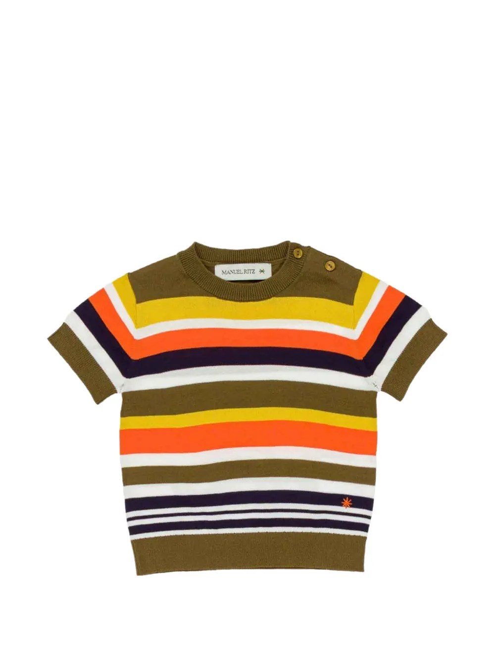 Manuel Ritz Kids striped T-shirt - Marrone