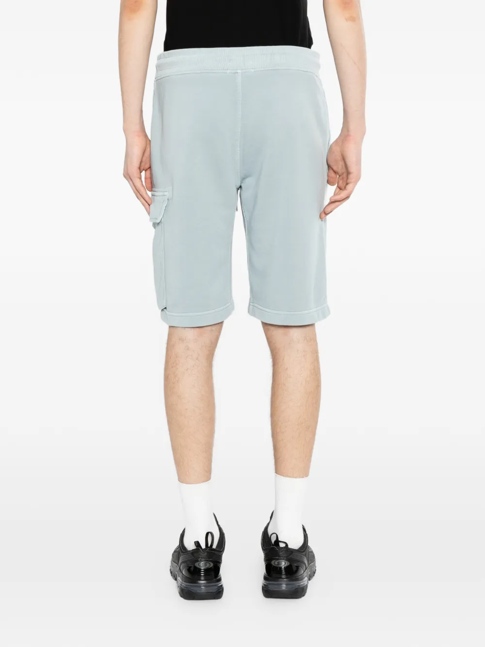 C.P. Company Katoenen shorts met diagonale print Blauw