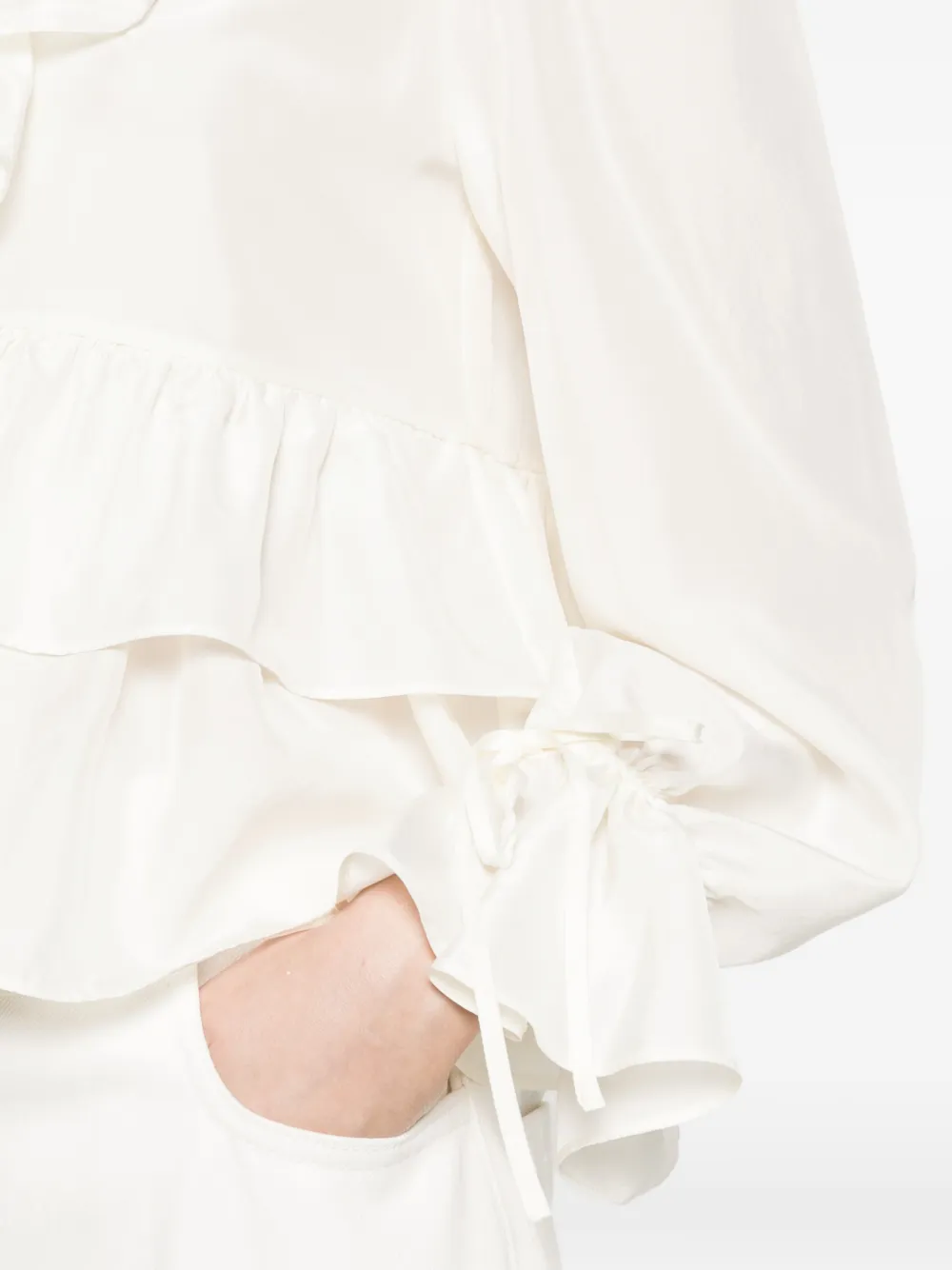 Dorothee Schumacher Playful Volumes blouse met ruches Wit