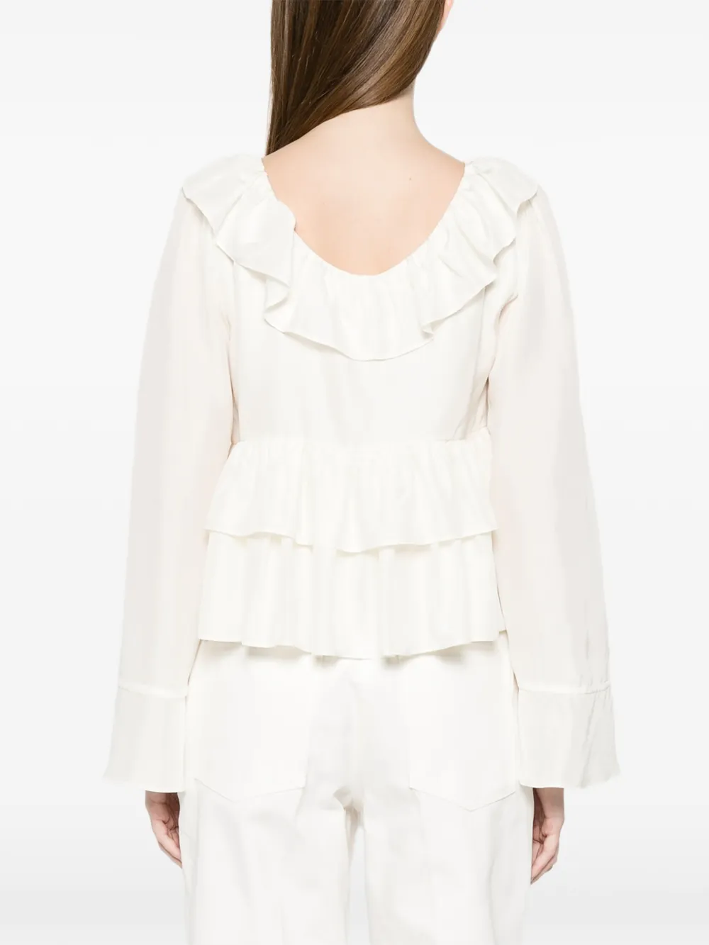 Dorothee Schumacher Playful Volumes blouse met ruches Wit