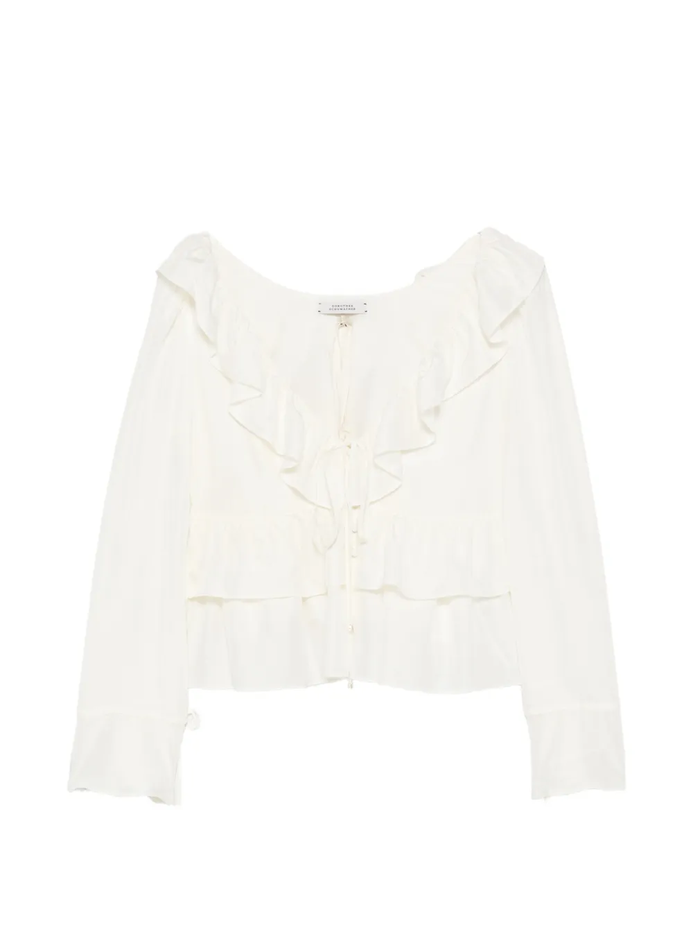 Dorothee Schumacher Playful Volumes ruffled tie blouse - Bianco