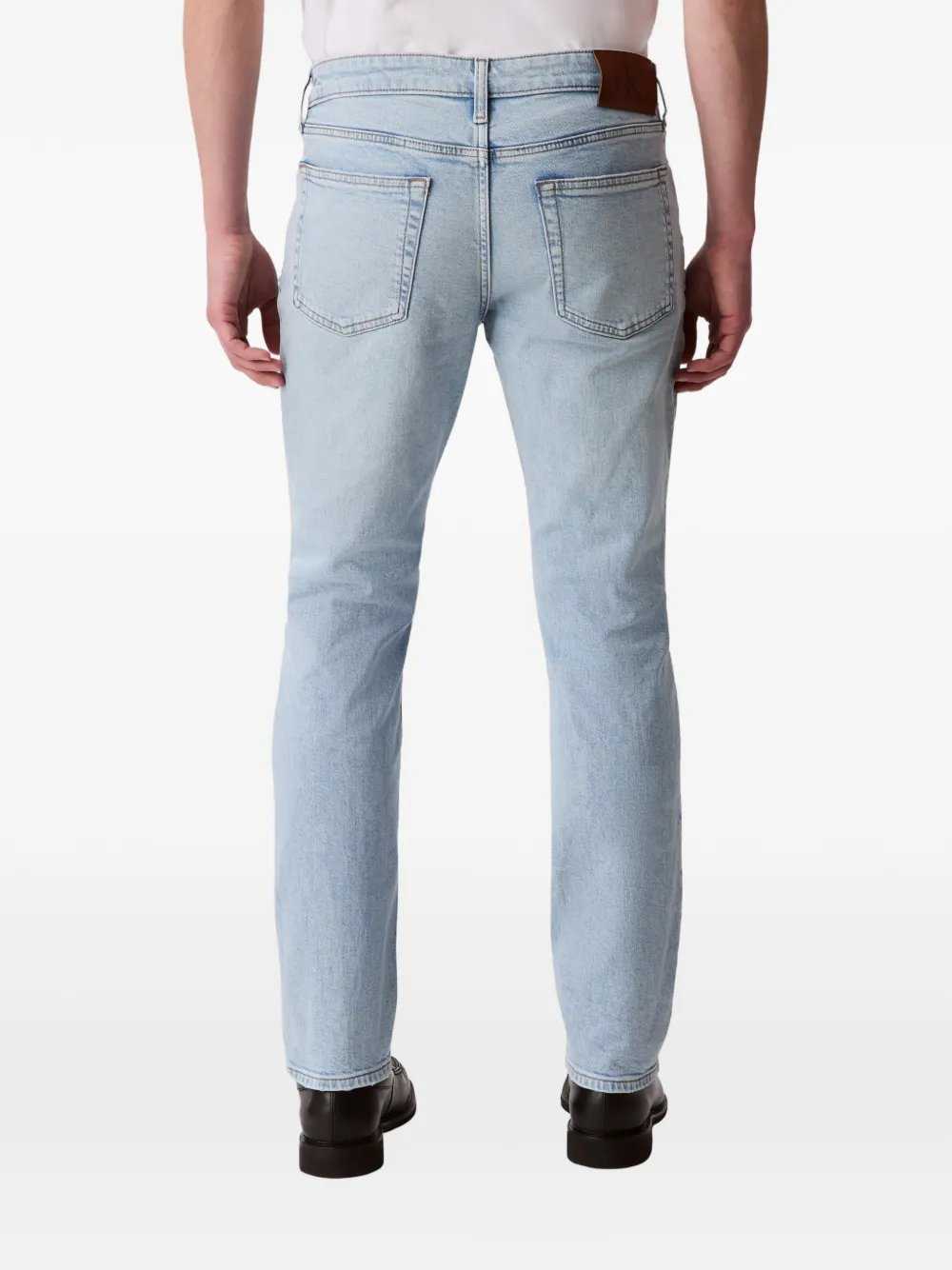 Calvin Klein Vaqueros Slim Con Parche Del Logo - Azul 