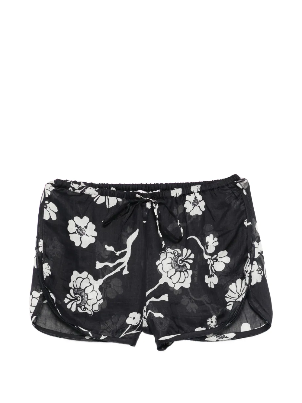 Dorothee Schumacher Floral Daydream drawstring shorts - Blu