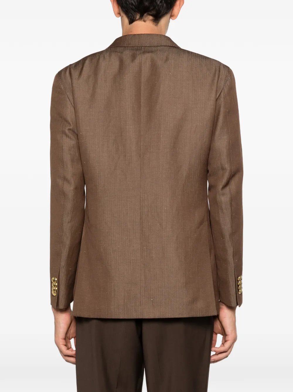 Gabriele Pasini Blazer met dubbele rij knopen en voorzak Bruin
