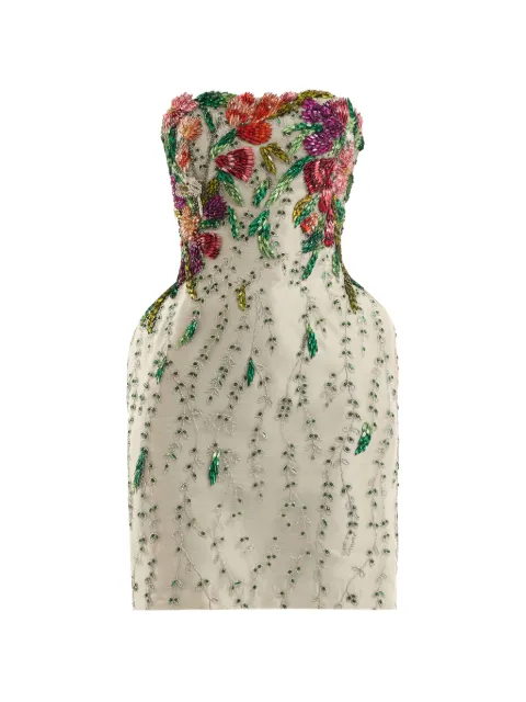 Gemy Maalouf vestido midi strapless con bordado