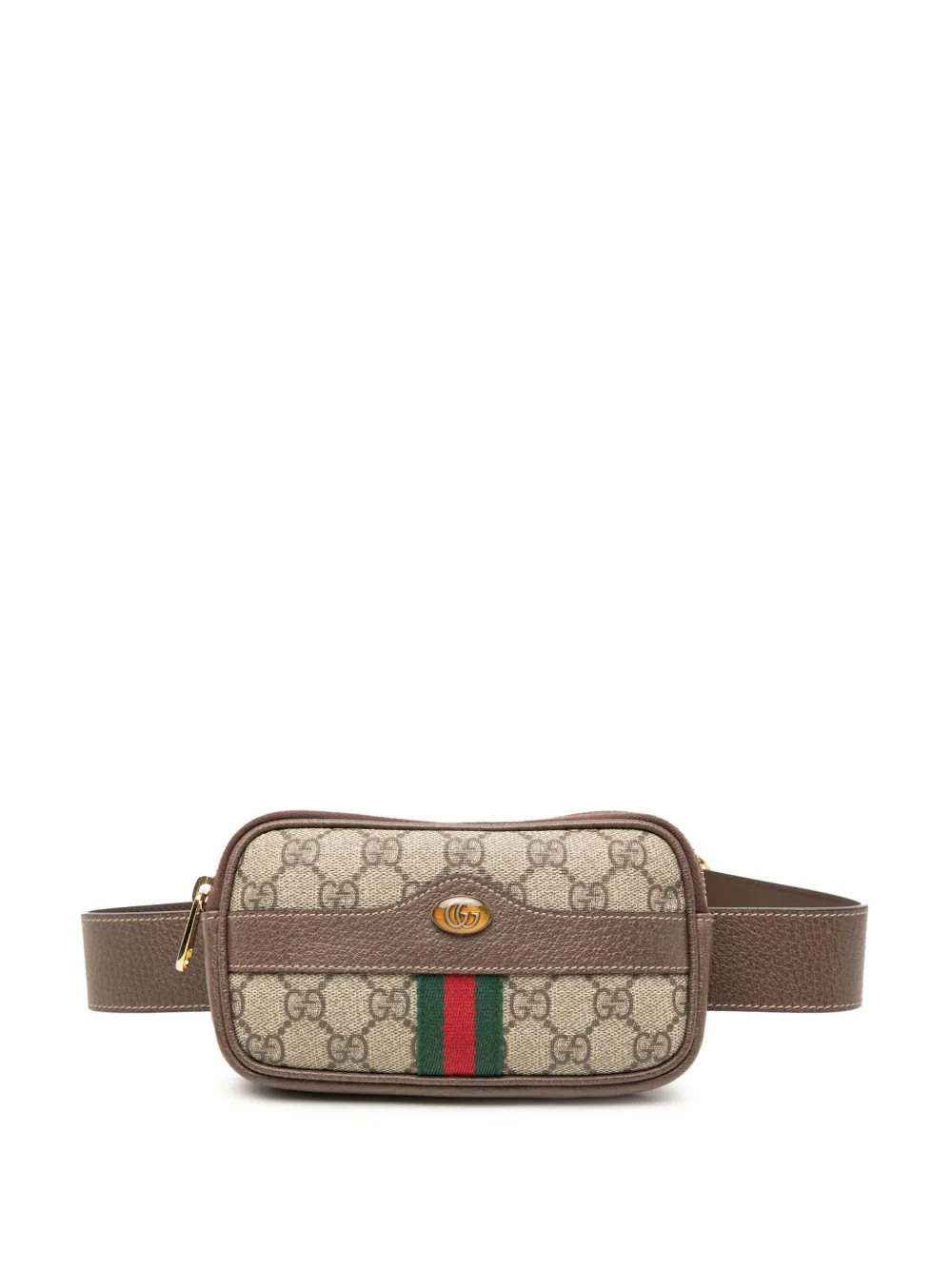 Gucci Pre-Owned 2016-2026 Small GG Supreme Web Ophidia belt bag - Marrone