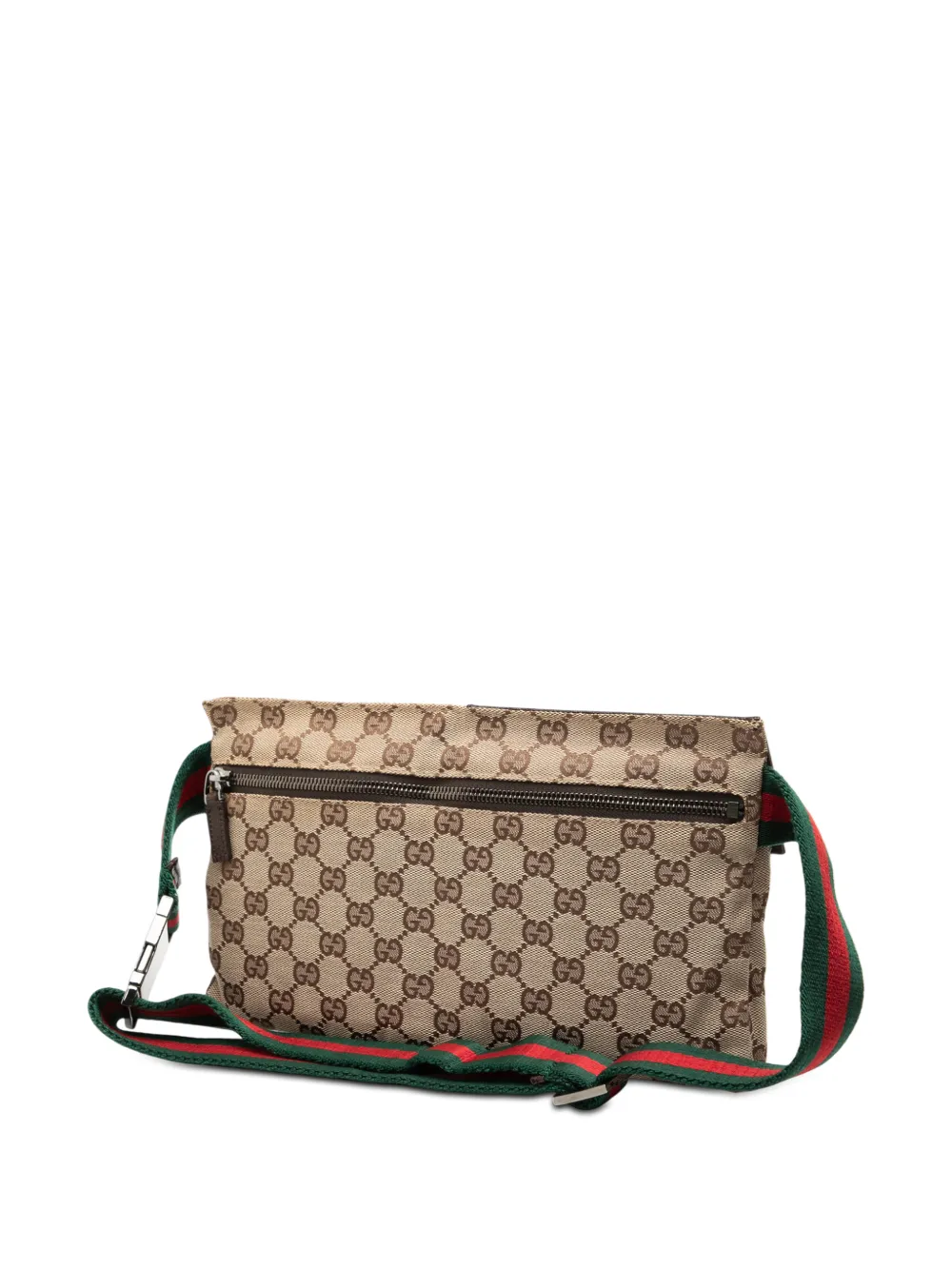 2000-2015 GG Canvas Web Double Pocket belt bag