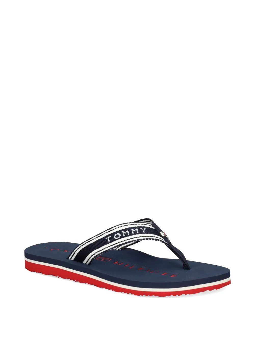 Tommy Hilfiger Gestreepte teenslippers Blauw