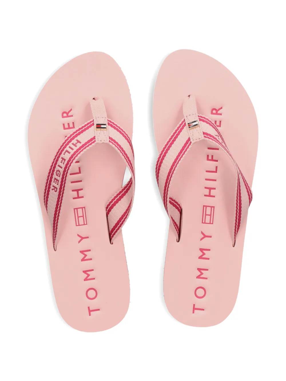 Tommy Hilfiger Gestreepte teenslippers Roze