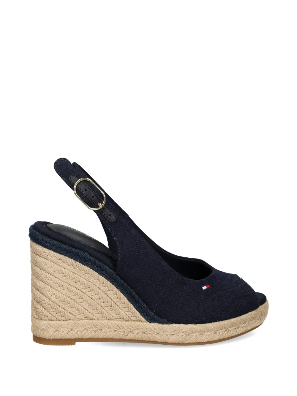 Tommy Hilfiger logo-embroidered wedge espadrilles - Blu