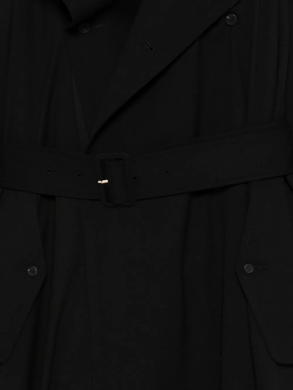  Carven Double-breasted Belted Coat - Black 