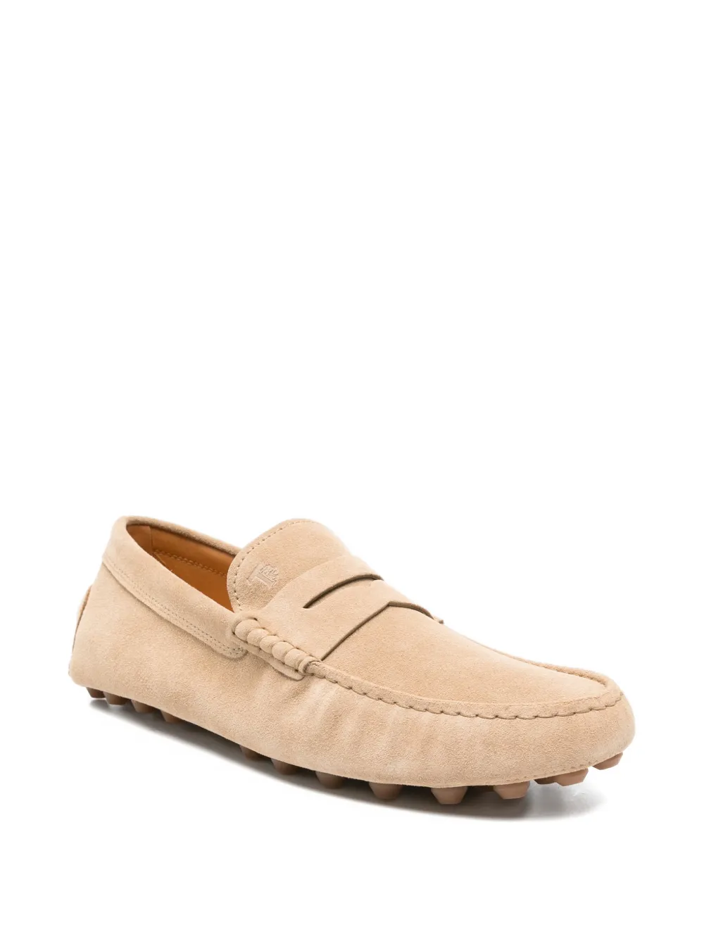 Tod's Gommini suède loafers met vlakken Beige