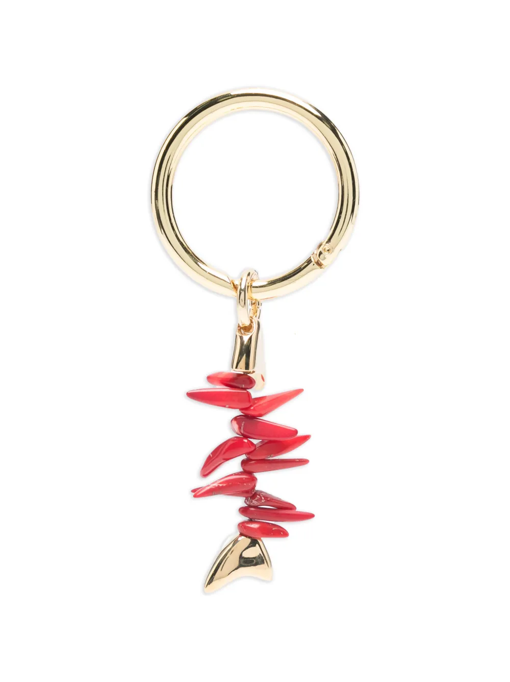 Benedetta Bruzziches coral-charm keyring - Gold