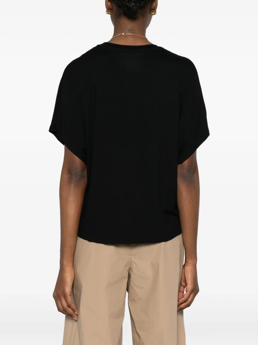 Majestic Filatures T-shirt met ronde hals Zwart