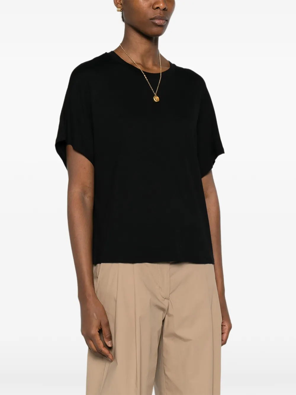 Majestic Filatures T-shirt met ronde hals Zwart