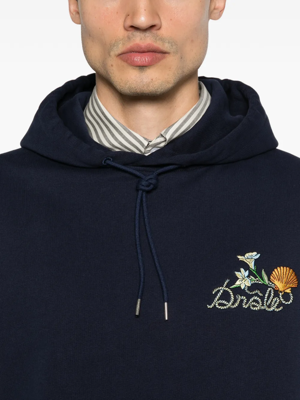 Drôle De Monsieur Shell hoodie met borduurwerk Blauw