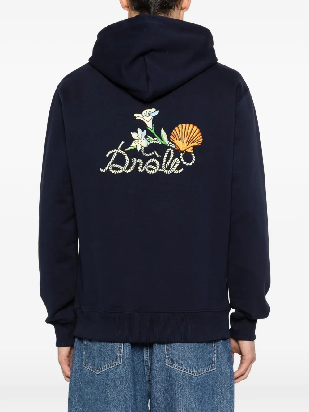Drôle De Monsieur Shell hoodie met borduurwerk Blauw