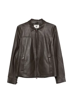 STEIN zip-up Leather Jacket | Brown | FARFETCH ZA