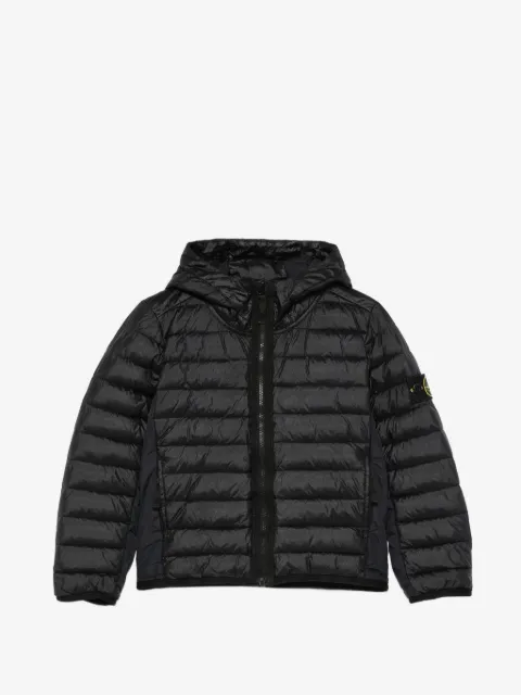 Stone Island Junior quilted hooded jacket