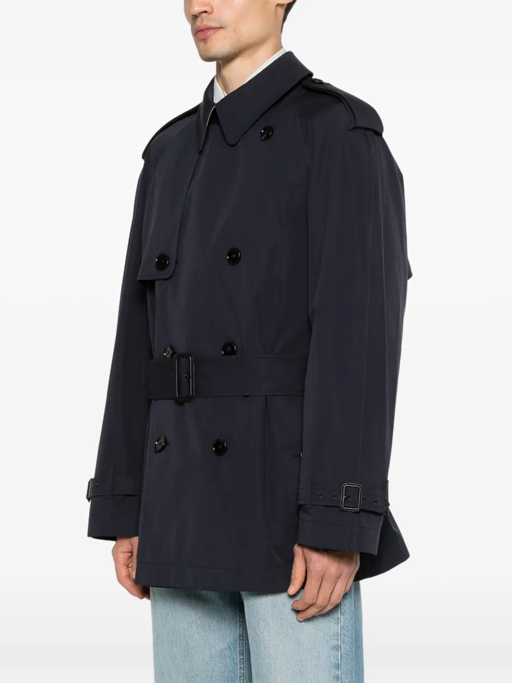 Burberry Katoenen korte trenchcoat Blauw
