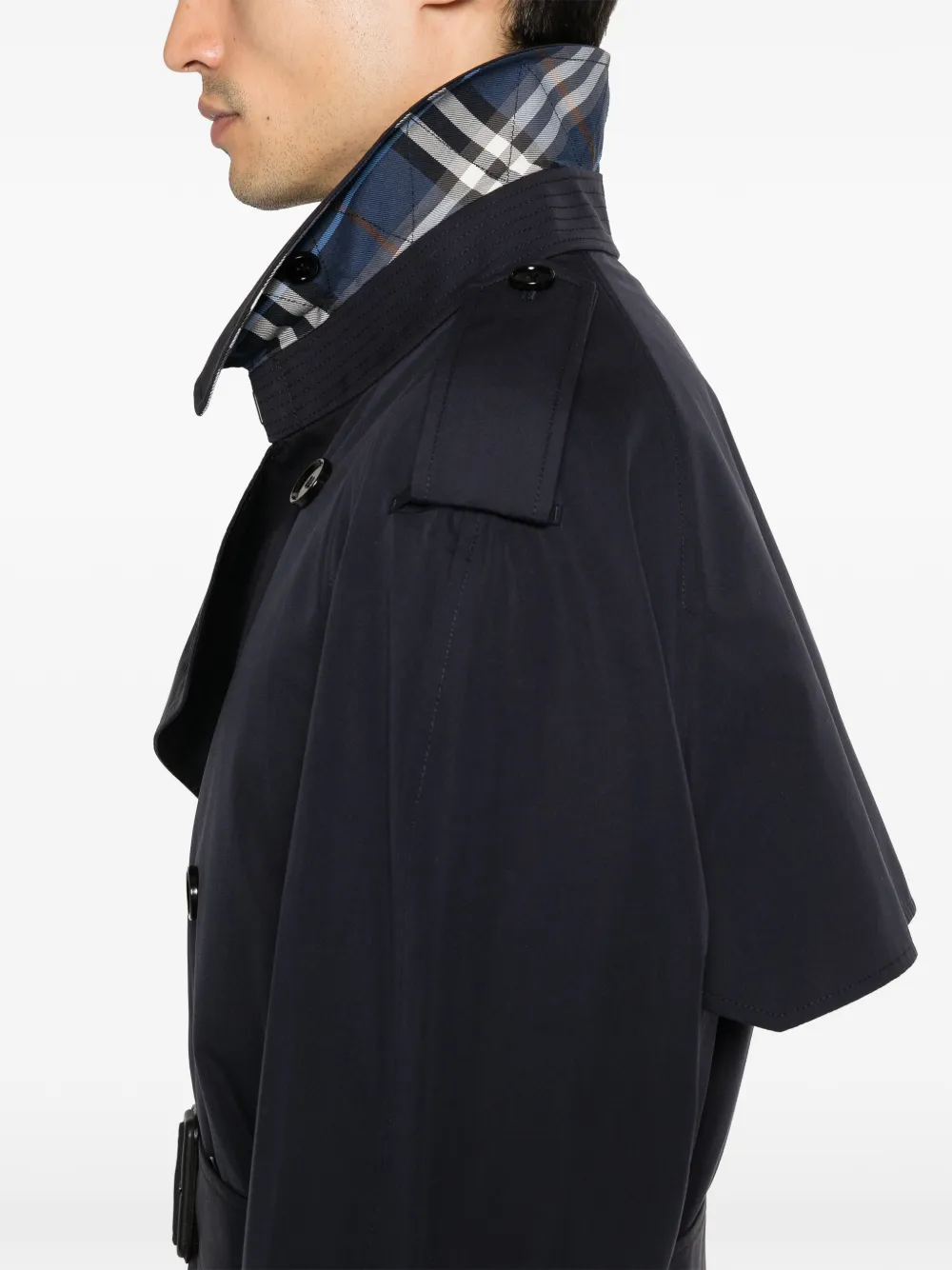 Burberry Katoenen korte trenchcoat Blauw