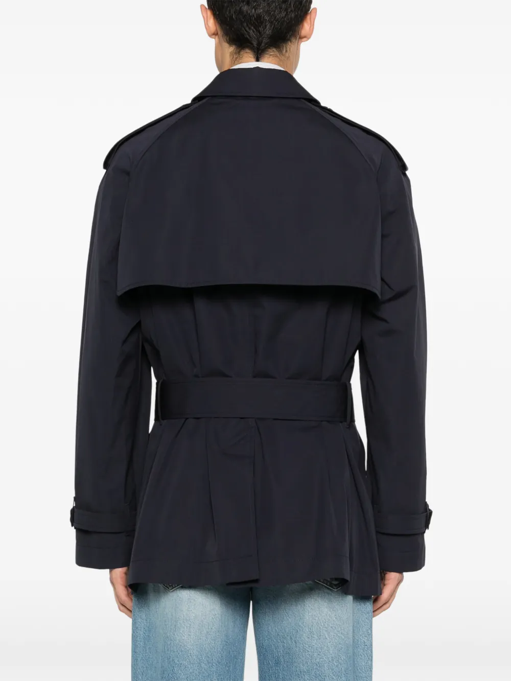 Burberry Katoenen korte trenchcoat Blauw