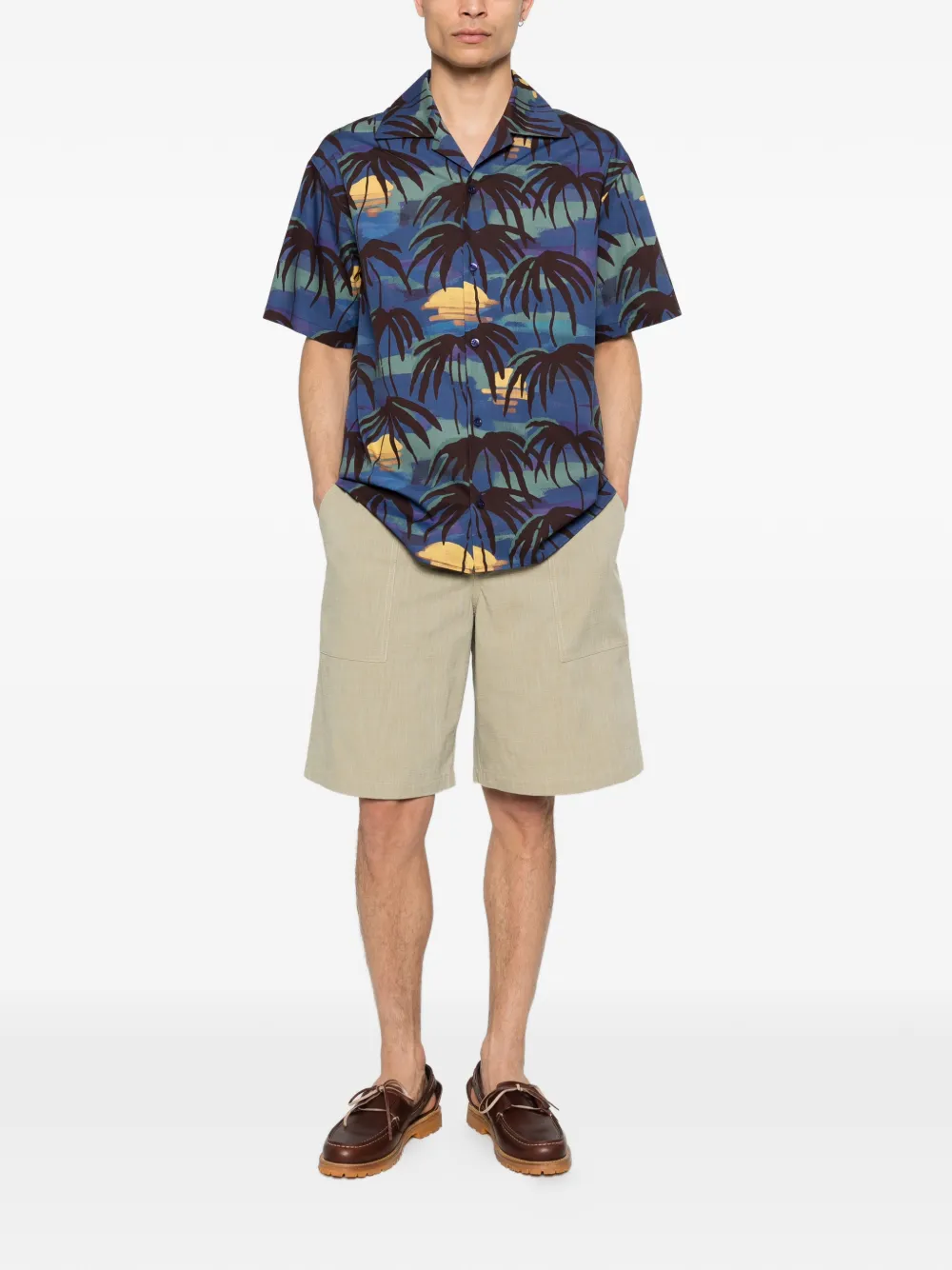 Drôle De Monsieur Palm overhemd met knoop Blauw
