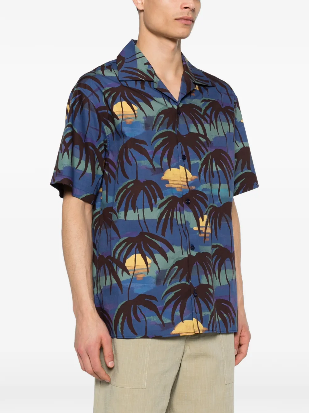 Drôle De Monsieur Palm overhemd met knoop Blauw