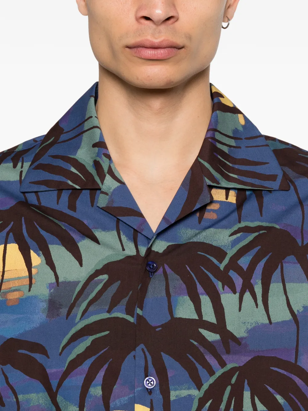 Drôle De Monsieur Palm overhemd met knoop Blauw