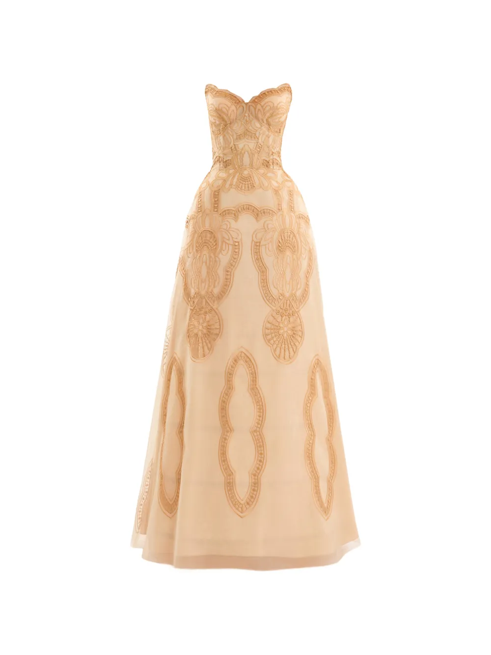 Gemy Maalouf Abito lungo senza spalline - Toni neutri