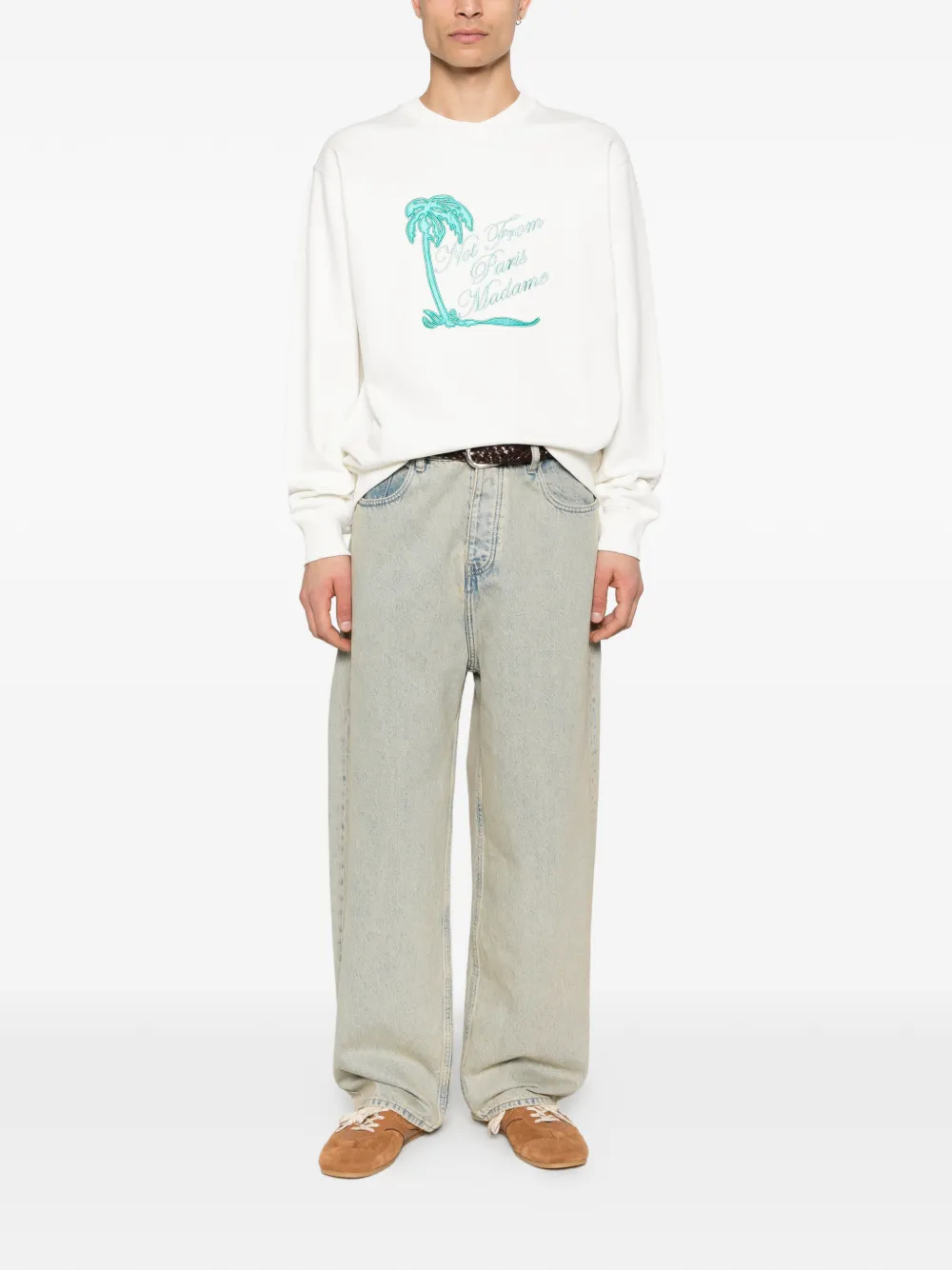 Drôle De Monsieur Slogan Palmiers sweatshirt - Bianco