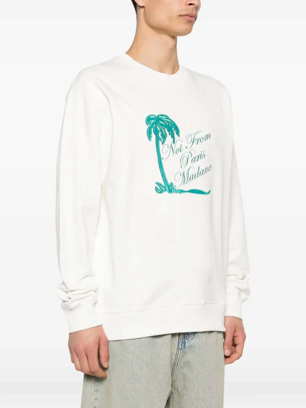 Drôle De Monsieur Slogan Palmiers sweater Wit