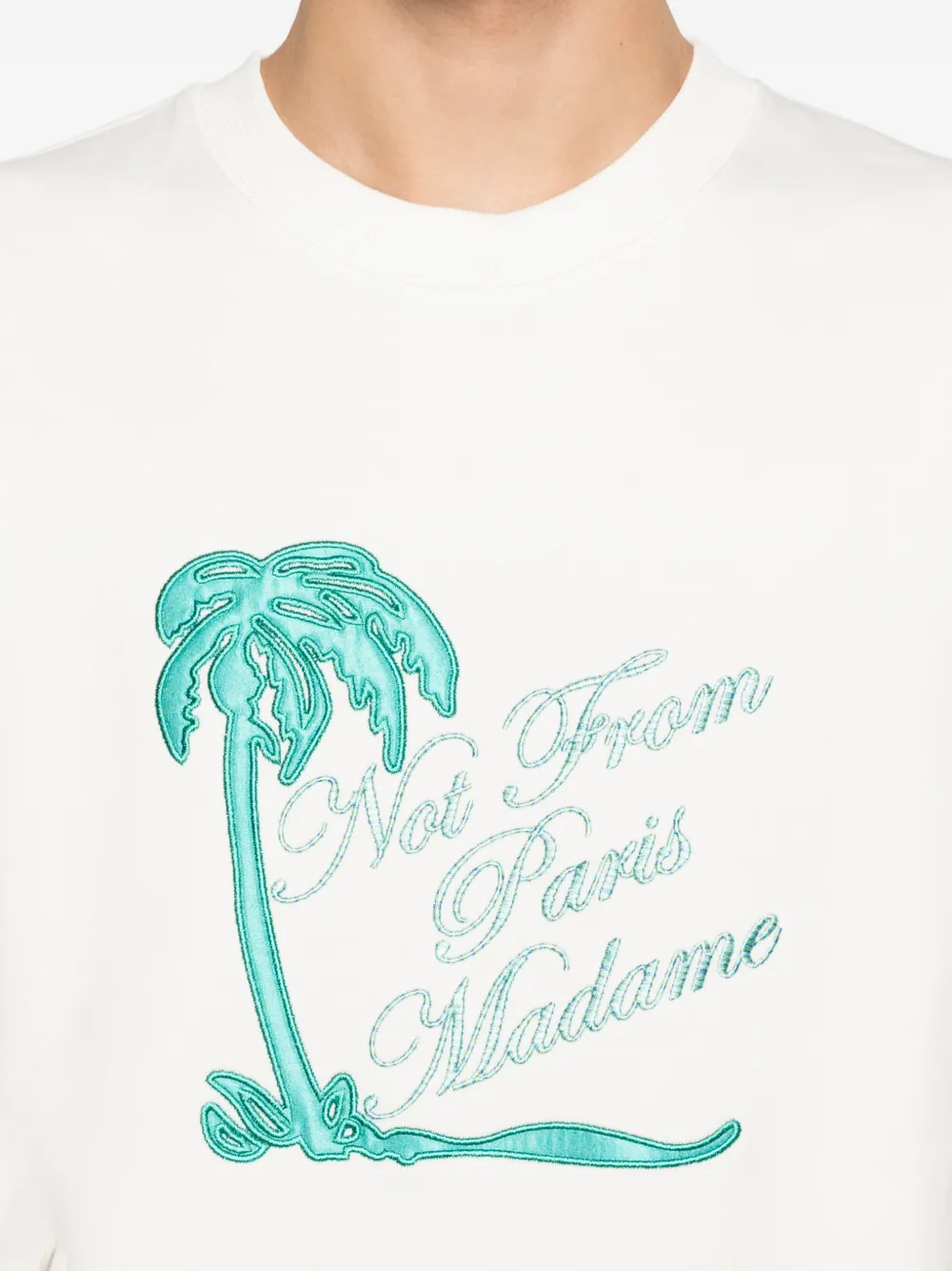 Drôle De Monsieur Slogan Palmiers sweater Wit