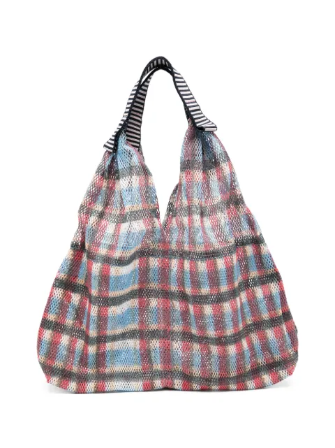 Épice Udaipur S striped-handle check shoulder bag