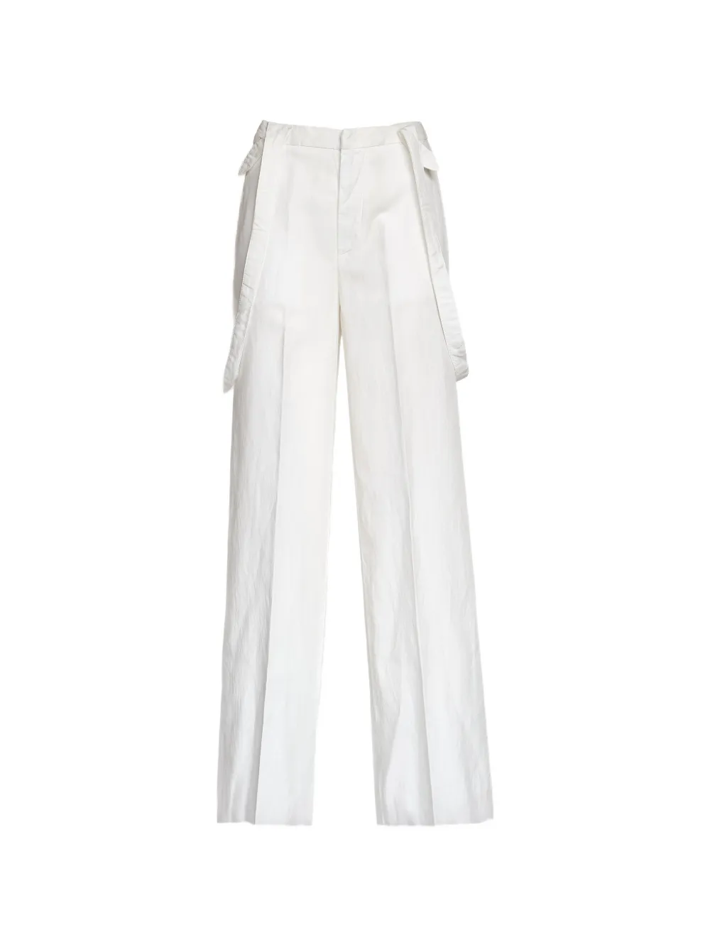 DONDUP Tecla suspender-detail trousers - Bianco