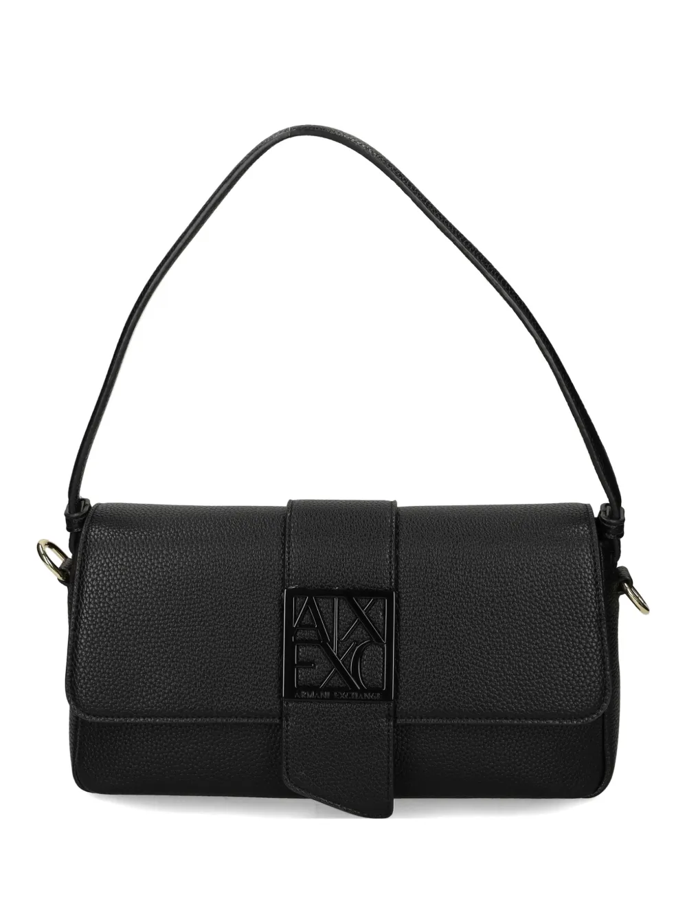 Armani Exchange Borsa a spalla con placca logo - Nero