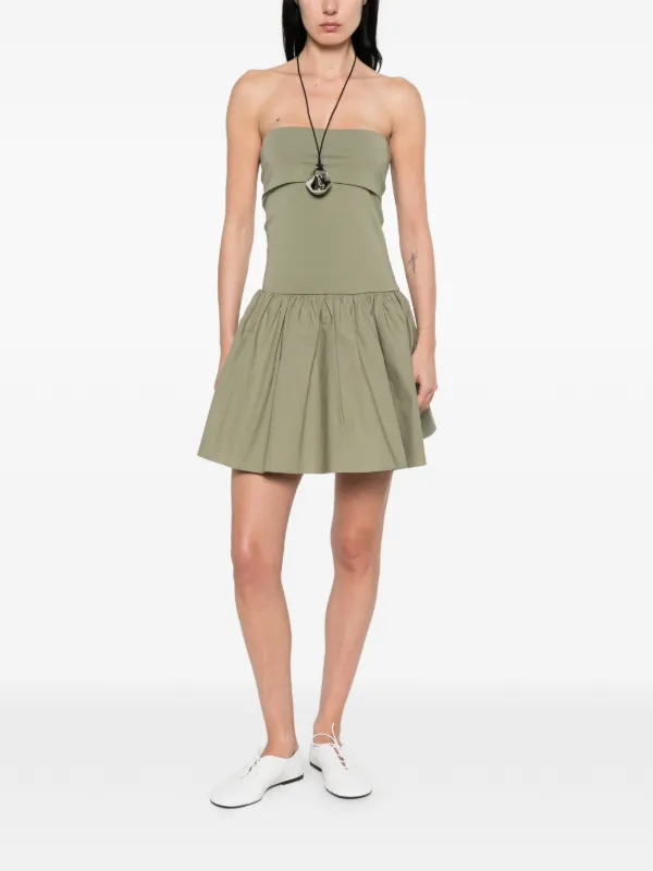 By Malene Birger Marcia Strapless Ruffled Dress | Green | FARFETCH