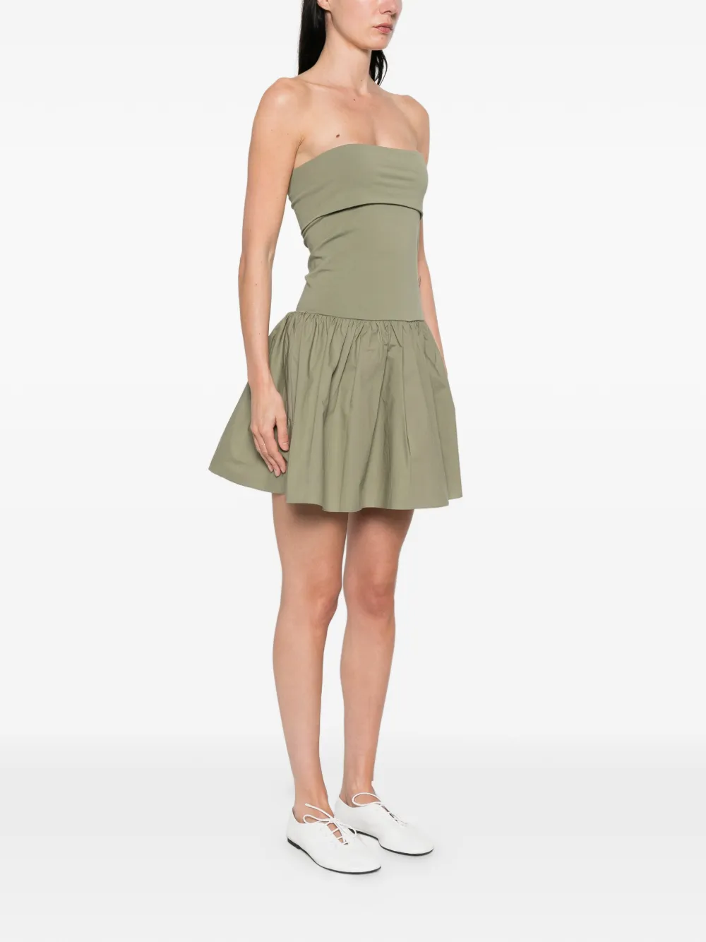 By Malene Birger Marcia Strapless Ruffled Dress - Green 