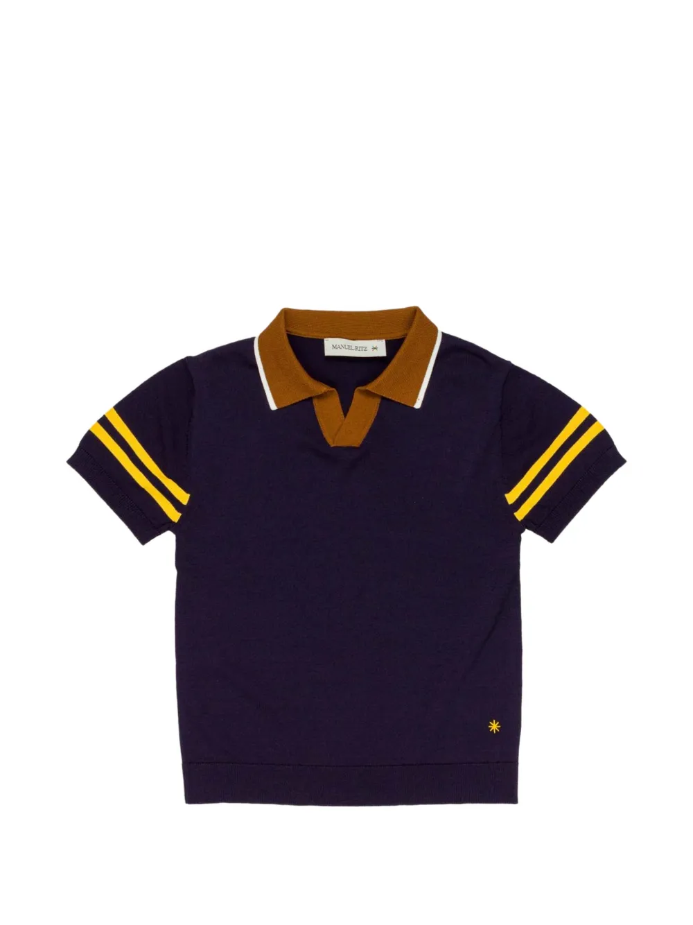 Manuel Ritz Kids striped-trim polo shirt - Blu